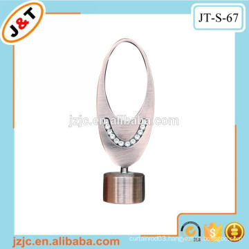 stretch metal pole with diamond curtain finial